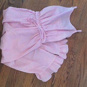 Millie Jay Pink and White Seersucker  Romper